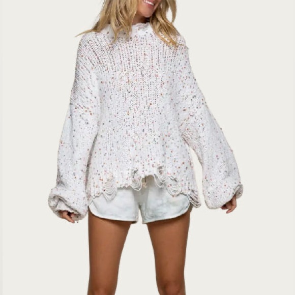 POL Distressed Confetti Sweater, Woman’s S - Picture 4 of 4